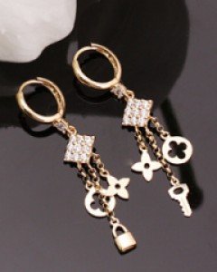 14K 18K 루이 열쇠 귀걸이
