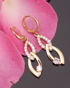 14K 18K 리지 큐빅 귀걸이