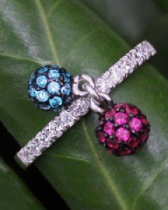 14K 18K 컬러 큐빅 비비드 골드 볼 반지