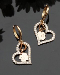 14K 18K 홀링D 하트 귀걸이