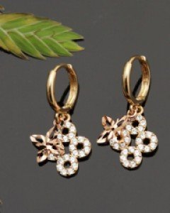 14K 18K 로코코 레이어 컷팅 스타 귀걸이 원터치