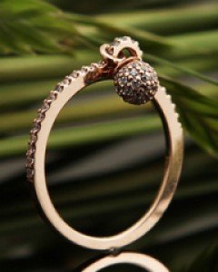 14K 18K 스윙 볼 반지