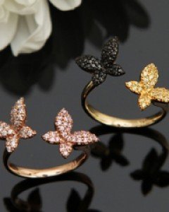 14K 18K 로맨틱 나비 반지