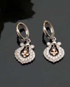 14K 18K 스노우 하프 귀걸이