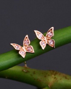 14K 미니 프릴 나비 귀걸이