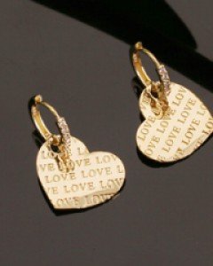14K 18K LOVE 러브 하트 귀걸이