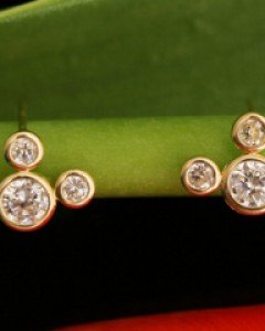 14K 큐빅 마우스 귀걸이