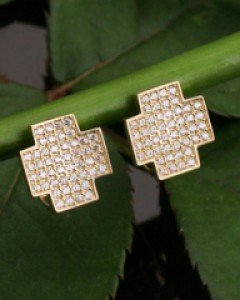 14K 18K 모모 십자 귀걸이