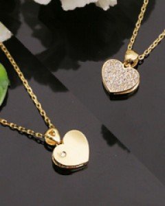 14K 18K 모모 양면 하트 펜던트