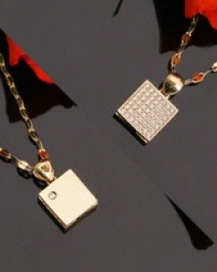 14K 18K 모모 양면 네모 펜던트
