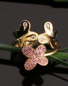 14K 18K 엘리주 나비 애끼 반지