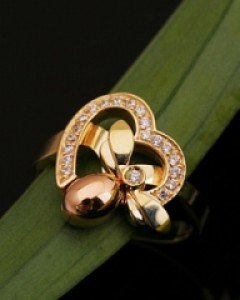 14K 18K 골든비 하트 반지