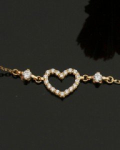 14K 18K 이지 하트 팔찌