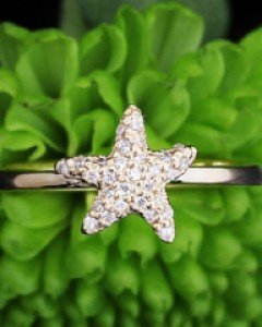 14K 18K 샤인 불가사리 반지 씨스타 스타 별 별자리 큐빅 반짝