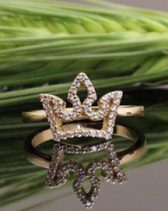 14K 18K 큐빅 티아라 왕관 반지 크라운