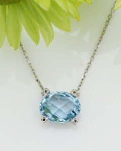 14K 18K 심플 블루 목걸이