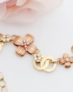 14K 18K 슈티 플라워 팔찌