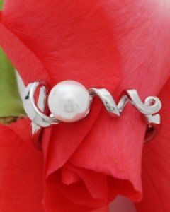 14K 18K LOVE 러브 진주 반지