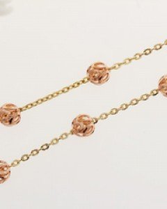 14K 18K 핑크 볼볼 체인 목걸이 망사 데일리