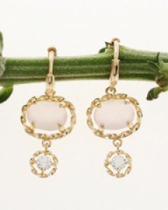 14K 18K 분홍 달빛 문스톤 귀걸이 원터치 딸랑이 꽈배기 서클 타원 원형 은은한 달빛 파스텔 러블리 컬러 분홍달 루나
