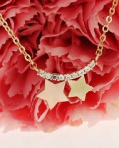 14K 18K 트윈 스타 목걸이