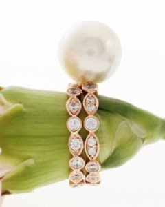 14K 18K 레이어드 진주 반지 레이스 콤비