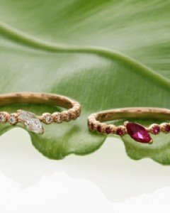 14K 18K 타원 큐빅 하프 레이스 반지