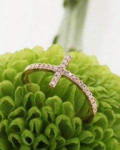 14K 18K 라운드 십자가 반지