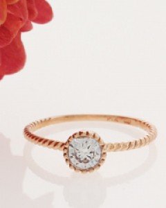 14K 18K 큐빅 꽈배기 반지 레이어드 꼬임 트위스트