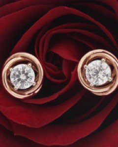 14K 18K 엠버 큐빅 귀걸이