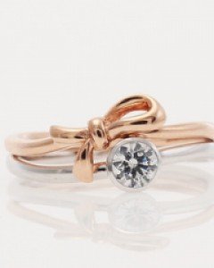 14K 18K 스윙 리본 반지