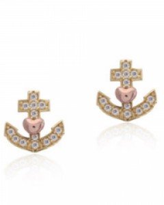 14K 18K 닻 마린 룩 원터치 귀걸이 하트 앵커