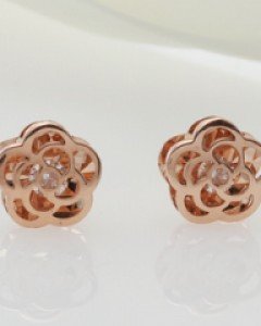 14K 18K 미니 큐티 로즈 장미 귀걸이