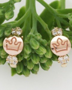 14K 18K 코인 크라운 왕관 귀걸이