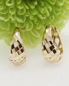 14K 18K 도나 샤인 컷팅 물방울 귀걸이 원터치 링 링귀걸이