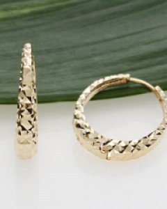 14K 18K 볼륨 컷팅 링 원터치 귀걸이