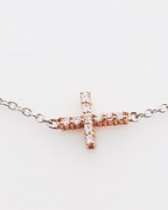 14K 18K 티니 큐 크로스 팔찌