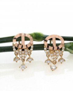 14K 18K 샹달 큐빅 원터치 귀걸이 딸랑 딸랑이