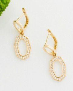 14K 18K 다각 엣지 링 귀걸이 다각형 원터치 스퀘어 유니크