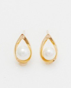 14K 메이비 진주 물방울 귀걸이