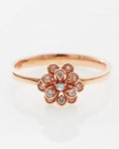 14K 18K 아들리에 큐빅 플라워 반지