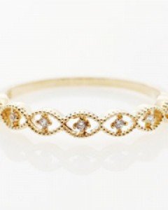 14K 18K 레이스 타원 큐빅 하프 반지 레이어드 데일리