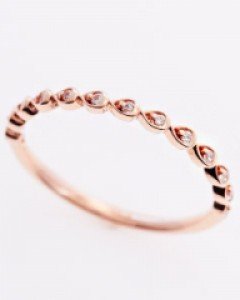 14K 18K 미니 물방울 큐빅 레이스 반지 레이어드 가드링