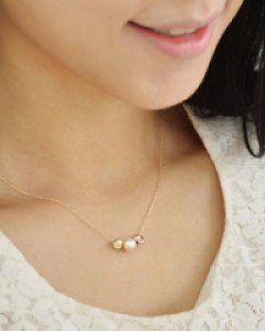 14K 18K 진주 미러볼 목걸이