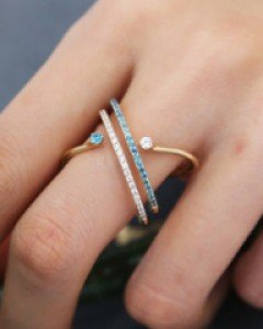 14K 18K 앨빈 갤럭시 반지