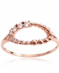 14K 18K 하프 골드 볼 큐빅 서클 반지 원 타원 동글 동그라미