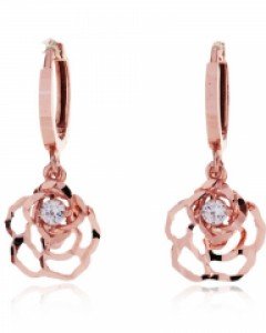 14K 18K 더블라인 로즈 귀걸이