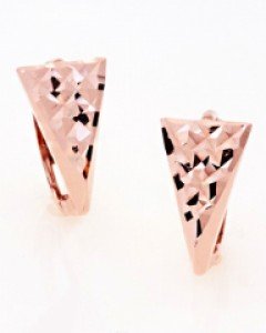 14K 18K 샤인 삼각 컷팅 원터치 귀걸이 삼각형