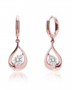 14K 18K 큐빅 물방울 원터치 귀걸이