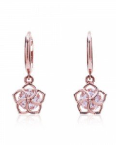 14K 18K 블루밍 로즈 장미 원터치 귀걸이 큐빅을 품은 데일리 심플한 반짝 미니 스몰 타이니 샤이니